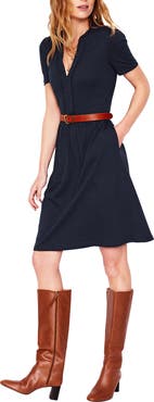 Boden Naomi Picot Trim Cotton Blend Jersey Dress