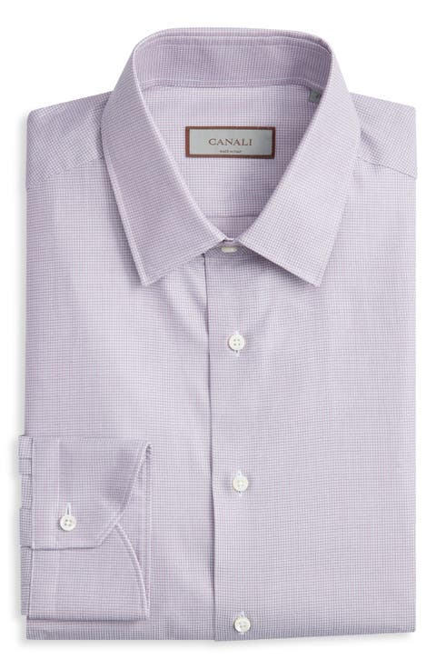 Regular Fit Micro Check Dress Shirt