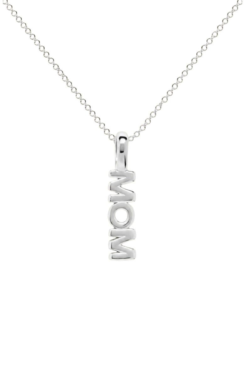Mom Charm Necklace, Main, color, Silver