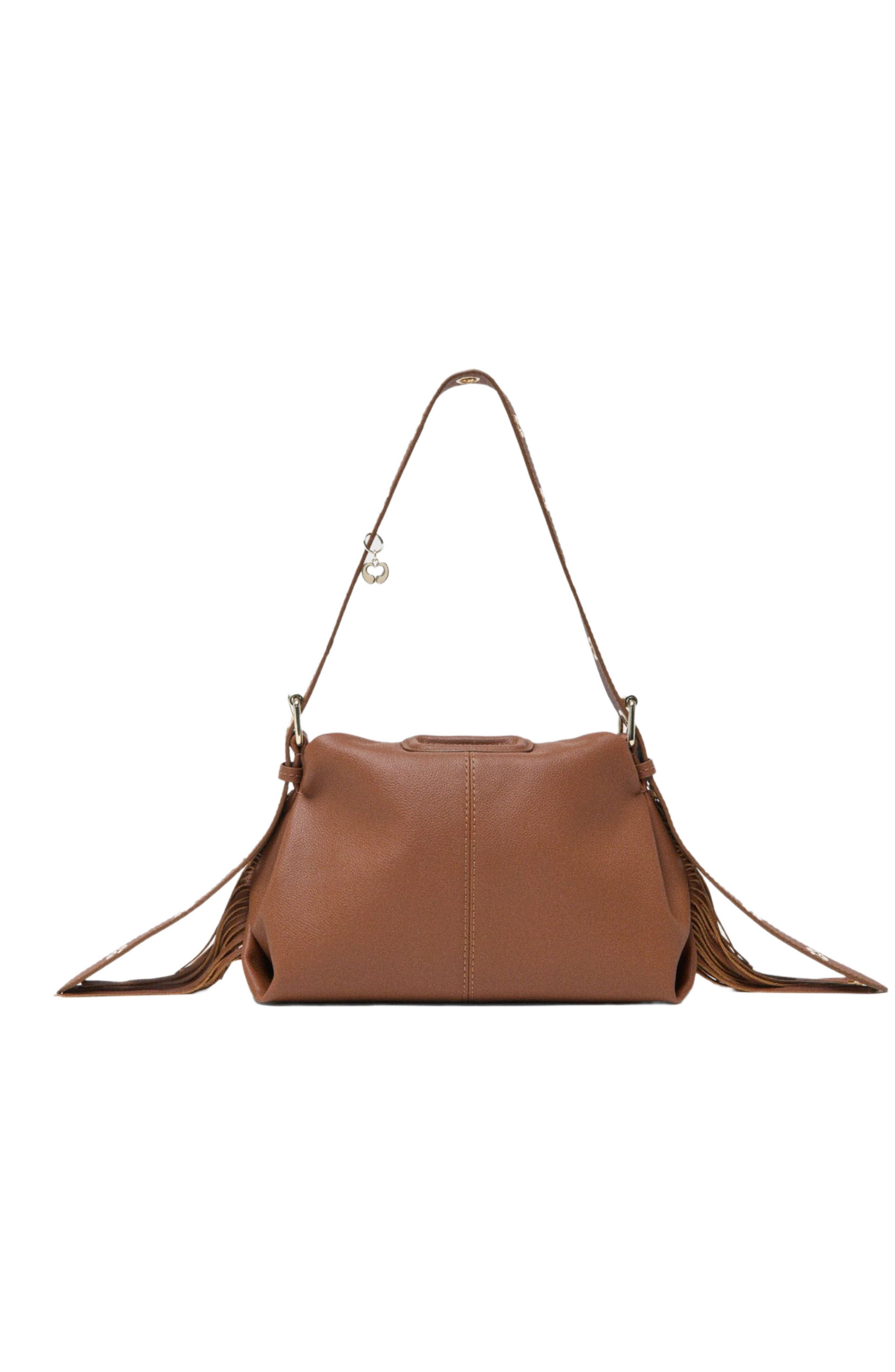 Grained leather Miss M bag, Alternate, color, Cognac brown