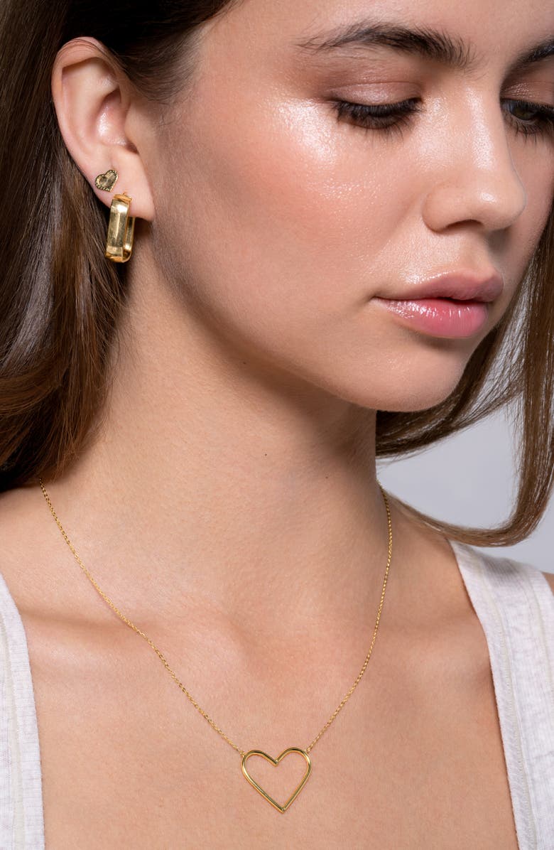 Bony Levy 14K Gold Heart Stud Earrings, Alternate, color, 14K Yellow Gold