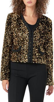 Endless Rose Sequin Padded Shoulder Jacket