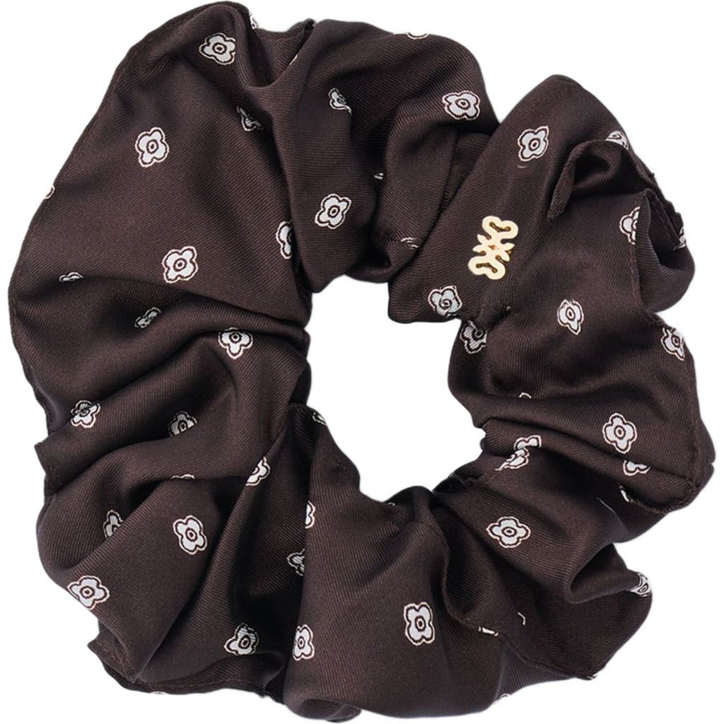 Sandro Patterned Scrunchie In Brown