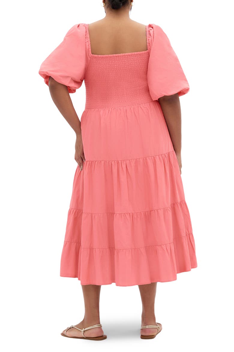 Ariella Tiered Cotton Midi Dress, Alternate, color, CINNAMON