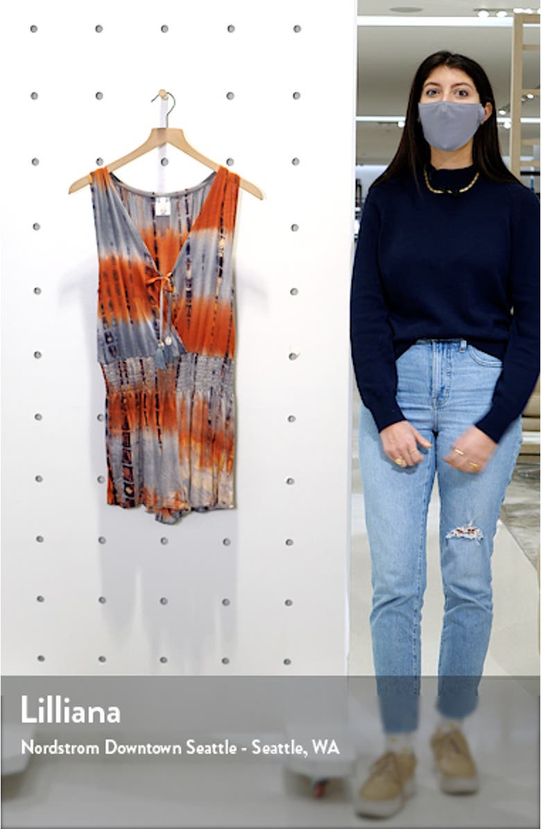 Tide Pool Tie Dye Cover-Up Romper, sales video thumbnail