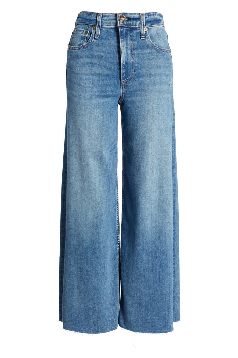 Sofie Raw Hem High Waist Crop Wide Leg Jeans, Alternate, color, MONTEROSSO