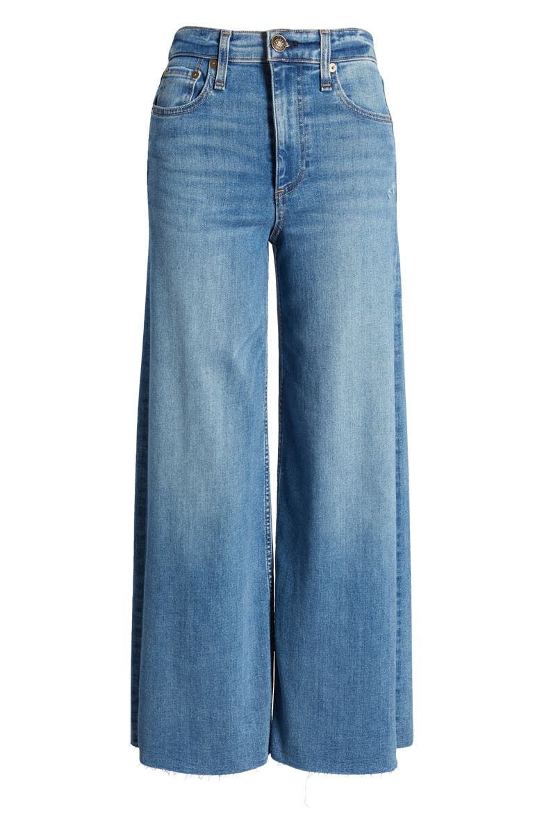 rag & bone Sofie Raw Hem High Waist Crop Wide Leg Jeans, Alternate, color, Monterosso