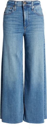 Sofie Raw Hem High Waist Crop Wide Leg Jeans