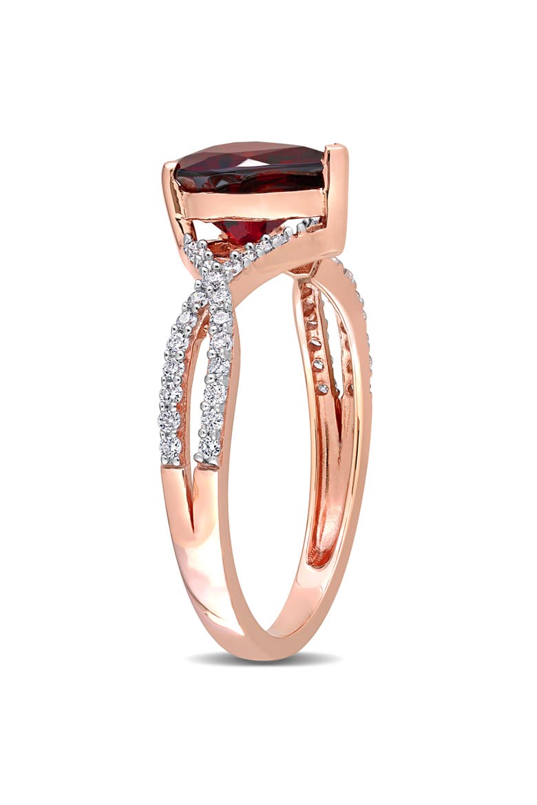 Garnet & Diamond Heart Infinity Ring 14k, Alternate, color, Garnet