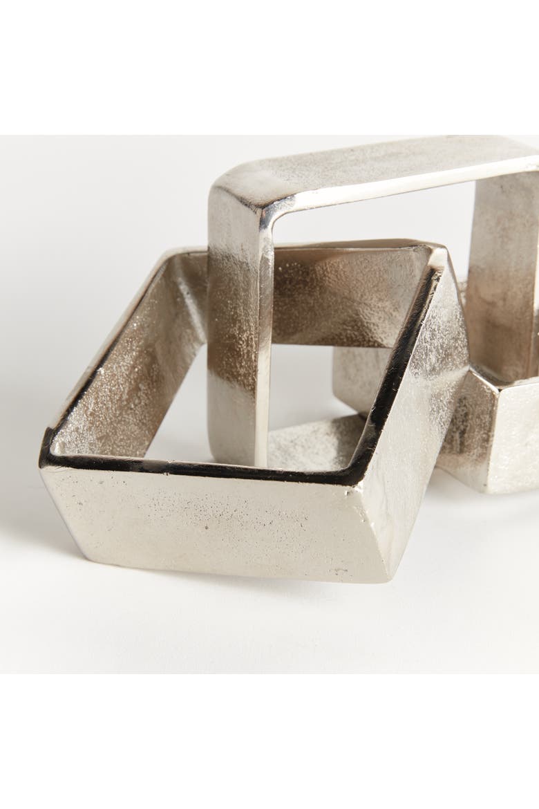 Corbin Square Chain Sculpture - Silver, Alternate, color, Silver