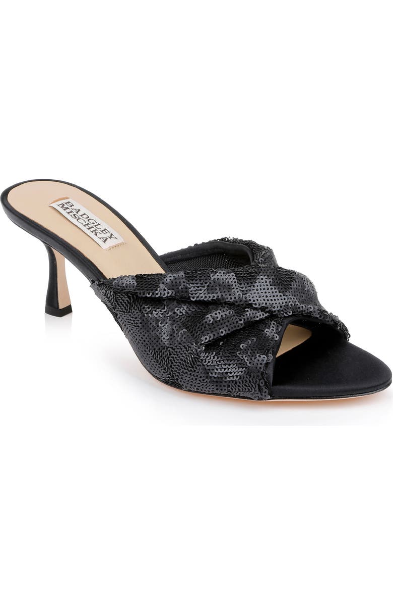 Badgley Mischka Collection Gailea Slide Sandal, Main, color, Black Sequins