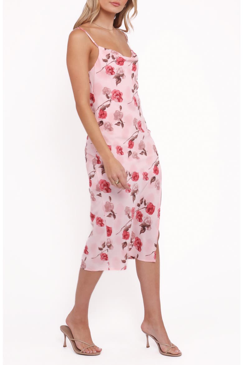 Yelena Rose Print Satin Slipdress, Alternate, color, PINK FLORAL