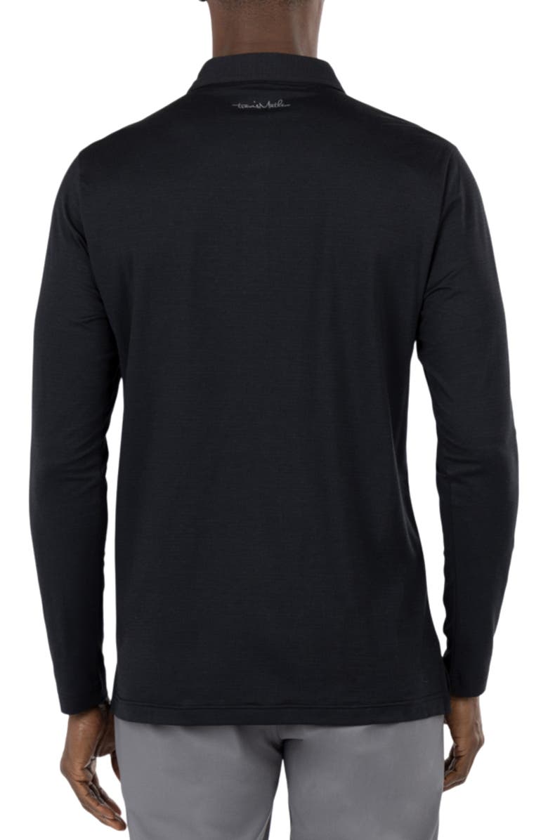 TravisMathew Heater 2.0 Stretch Long Sleeve Golf Polo, Alternate, color, Black