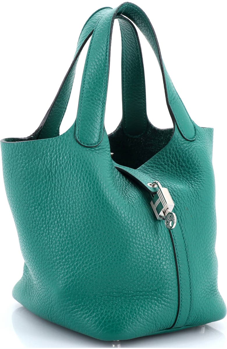 Pre-Owned Hermes Picotin Lock Bag Clemence PM, Alternate, color, Vert Jade