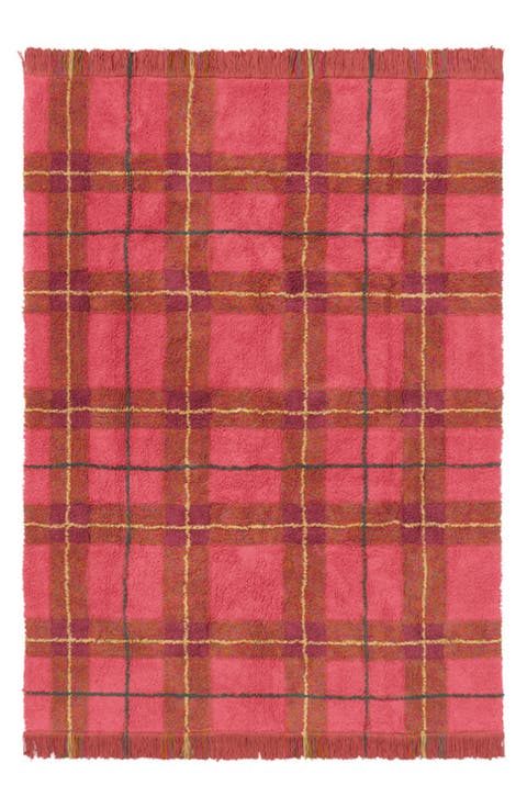 Tartan Washable Cotton Blend Area Rug