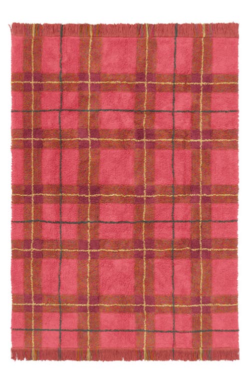 Lorena Canals Tartan Washable Cotton Blend Area Rug In Red