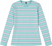 46227 Striped Flatlock Stitch Long Sleeve Tee