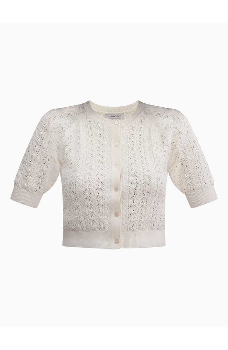 Rebecca Taylor Verana Knit Cardigan, Alternate, color, Ivory