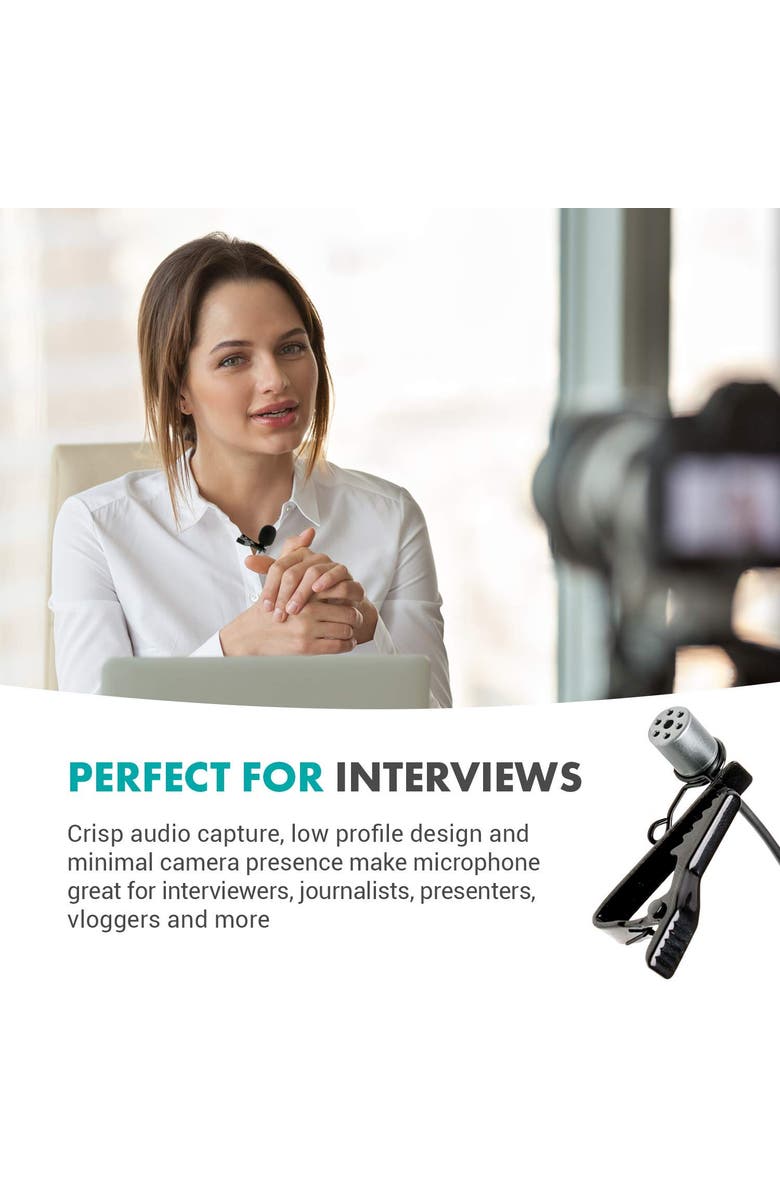 MOVO WMX-LAV Lavalier Microphone for The WMX-1, WMX-7, WMX-20 and Edge Wireless Systems, Alternate, color, Black