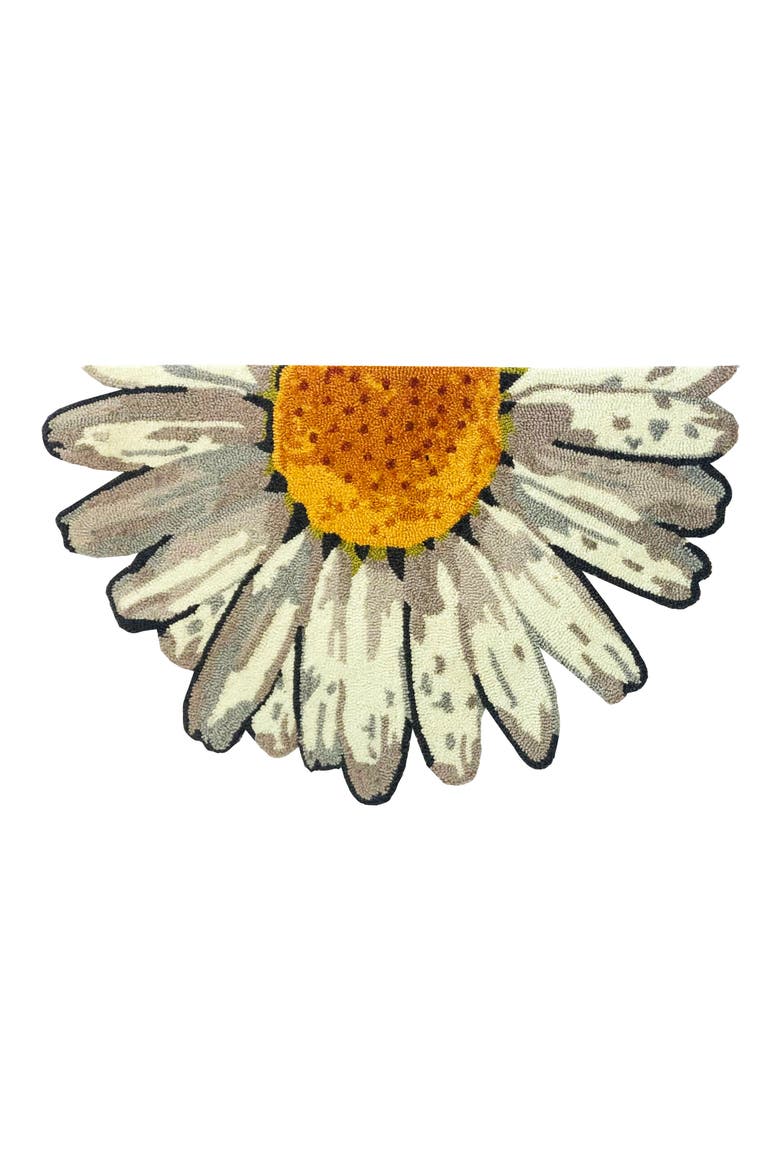Happy Daisy Door Mat, Main, color, WHITE YELLOW