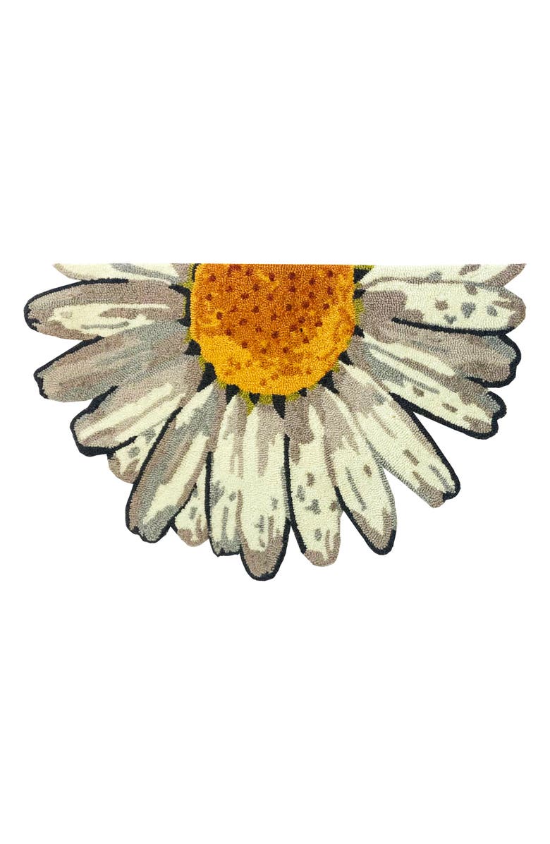 R16 HOME Happy Daisy Door Mat, Main, color, White Yellow
