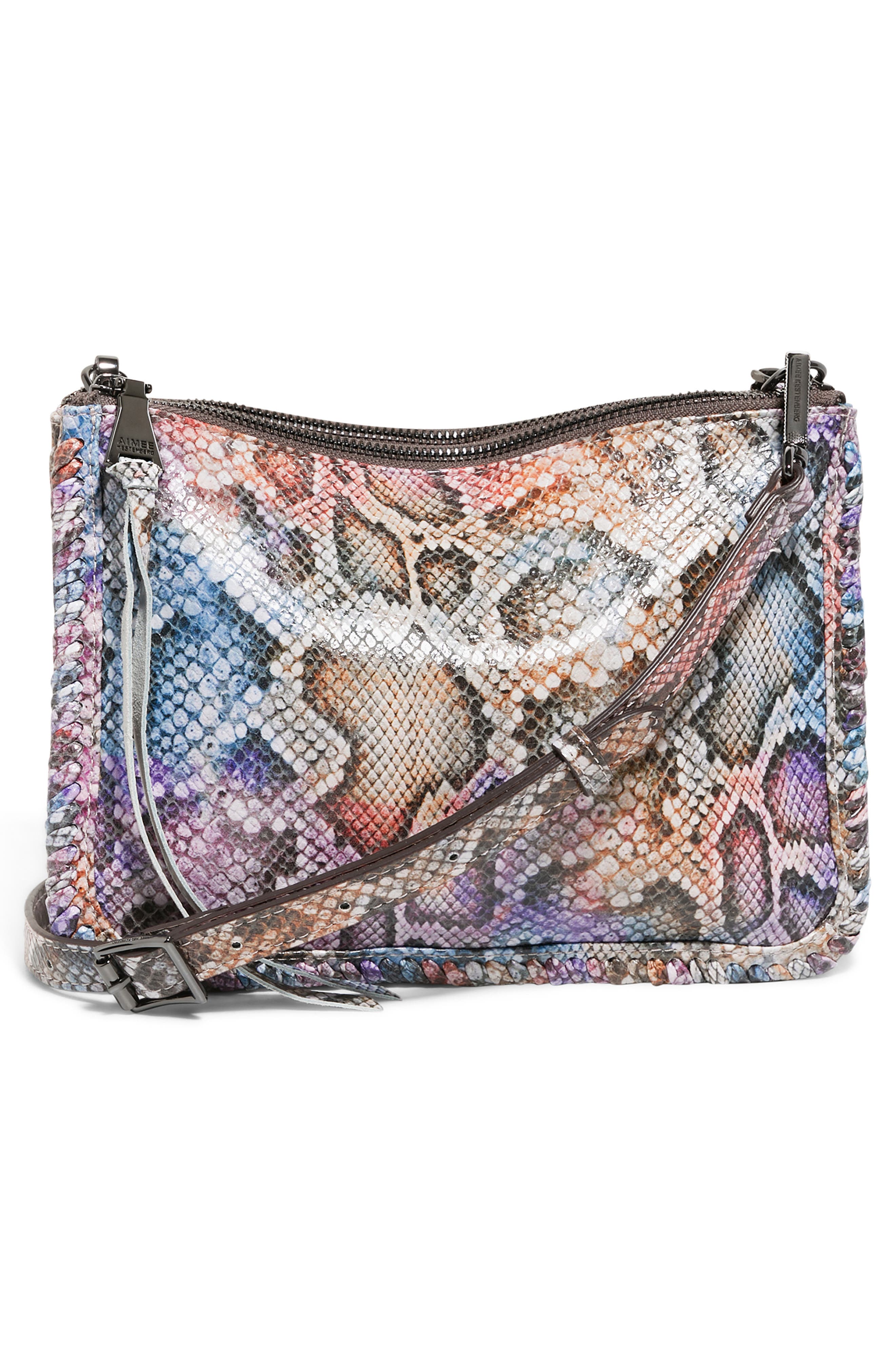 Famous Double Zip Leather Crossbody Bag, Alternate, color, OMBRE COBRA