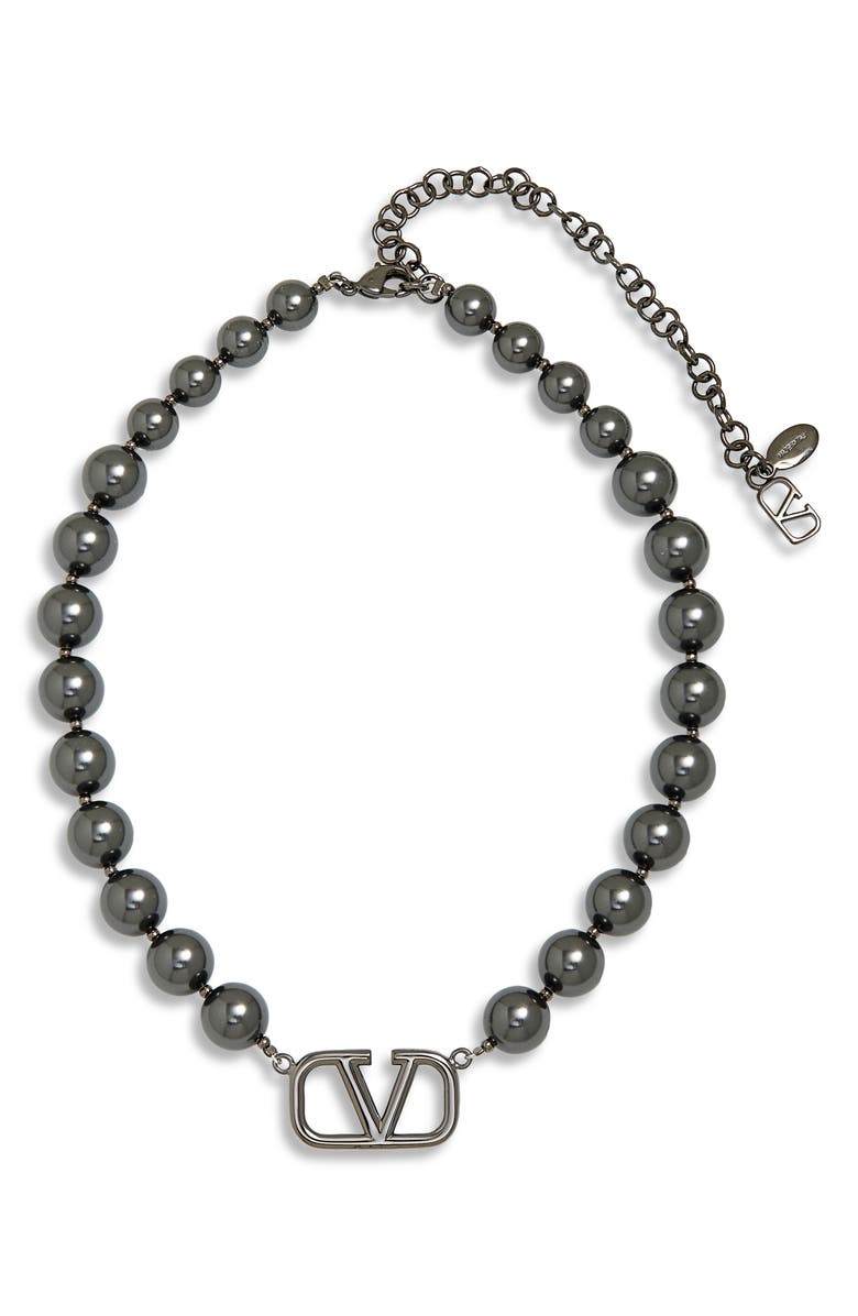 Valentino Garavani Men's VLOGO Signature Swarovski Pearl Necklace, Main, color, 