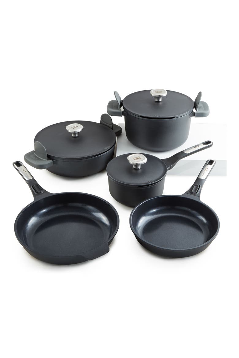 Leo Phantom 8-Piece Cookware Set, Main, color, BLACK