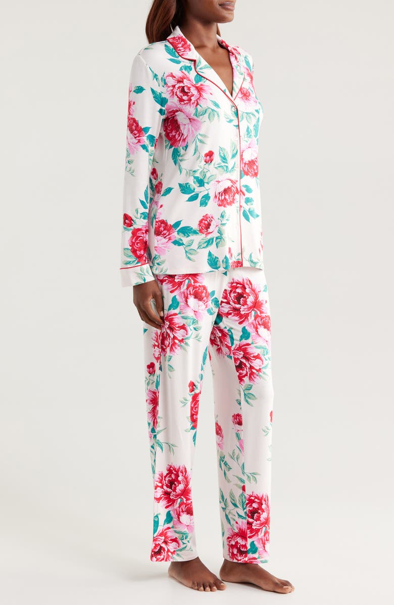 Nordstrom Moonlight Eco Knit Pajamas, Alternate, color, Pink Peony In Bloom
