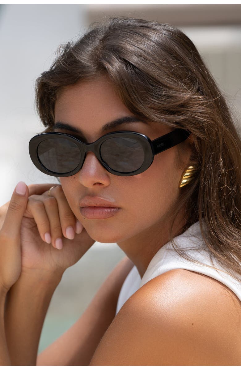 FREYRS Eyewear Aria Oval Sunglasses, Alternate, color, Black