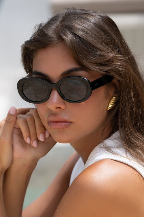 Freyrs Eyewear Aria Oval Sunglasses In Black