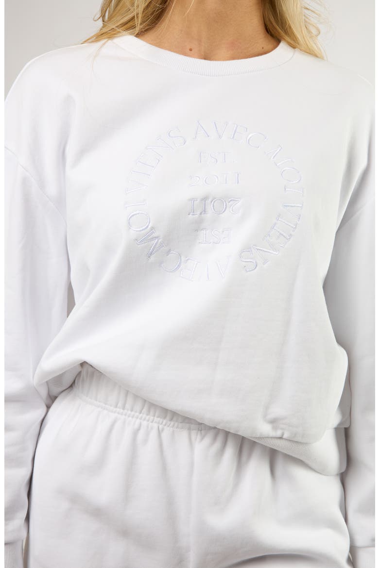 The Lakeside Set Cotton Graphic Sweatshirt, Alternate, color, WHITE