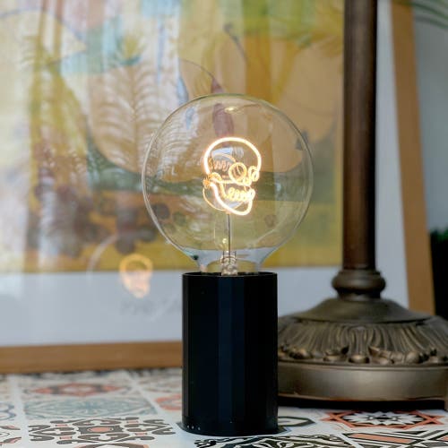 Mitb Skull Portable Table Lamp In Gold