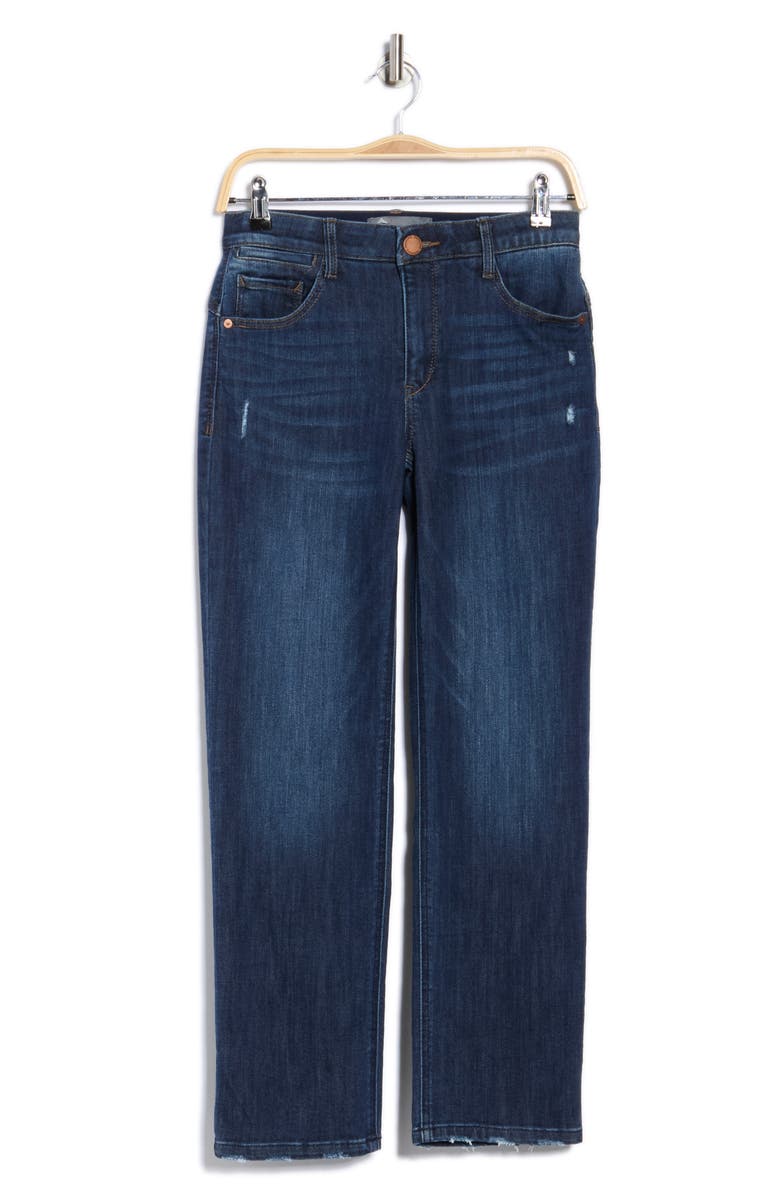 Democracy Grinded Hem Straight Leg Jeans, Alternate, color, Indigo Artisinal