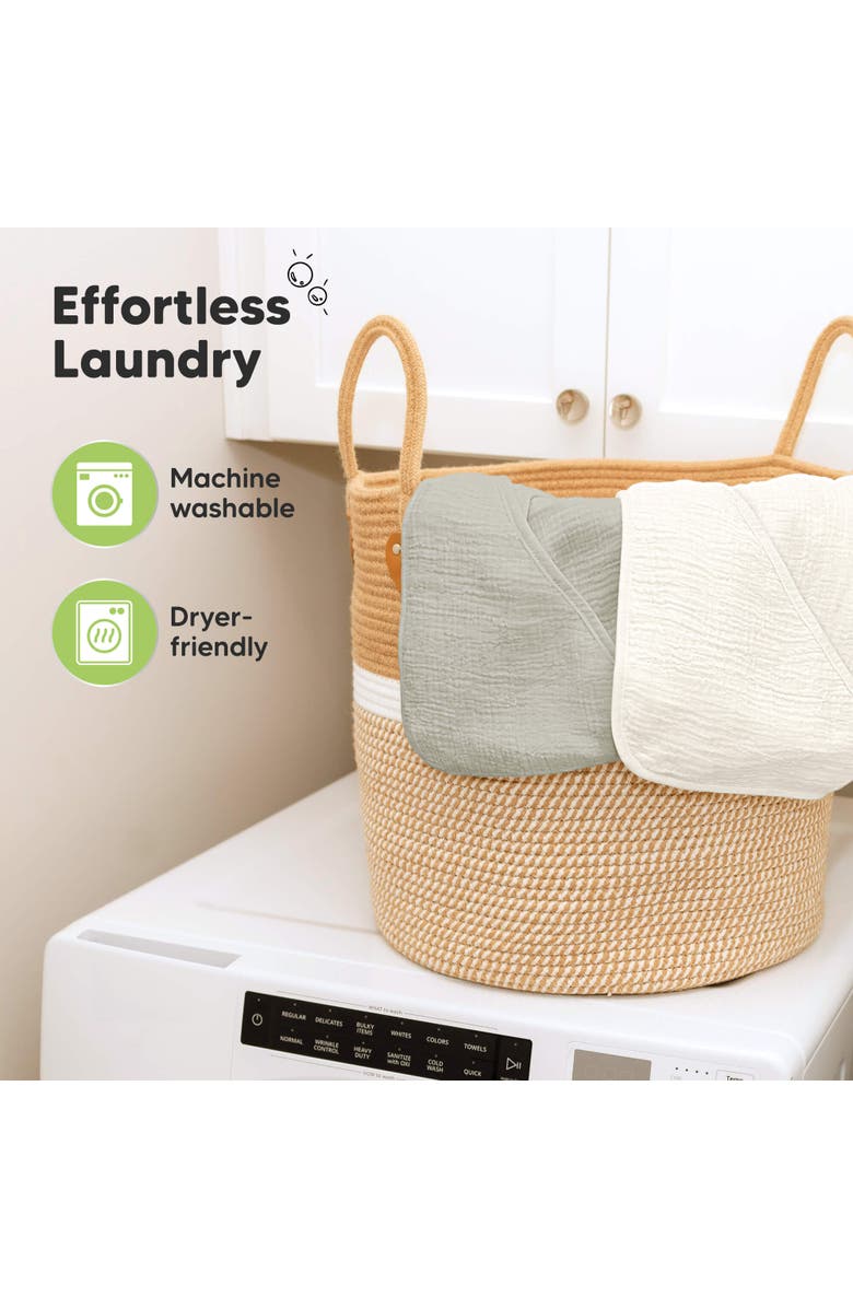 KeaBabies 2-Pack Lyra Muslin Hooded Towels, Alternate, color, Graphite