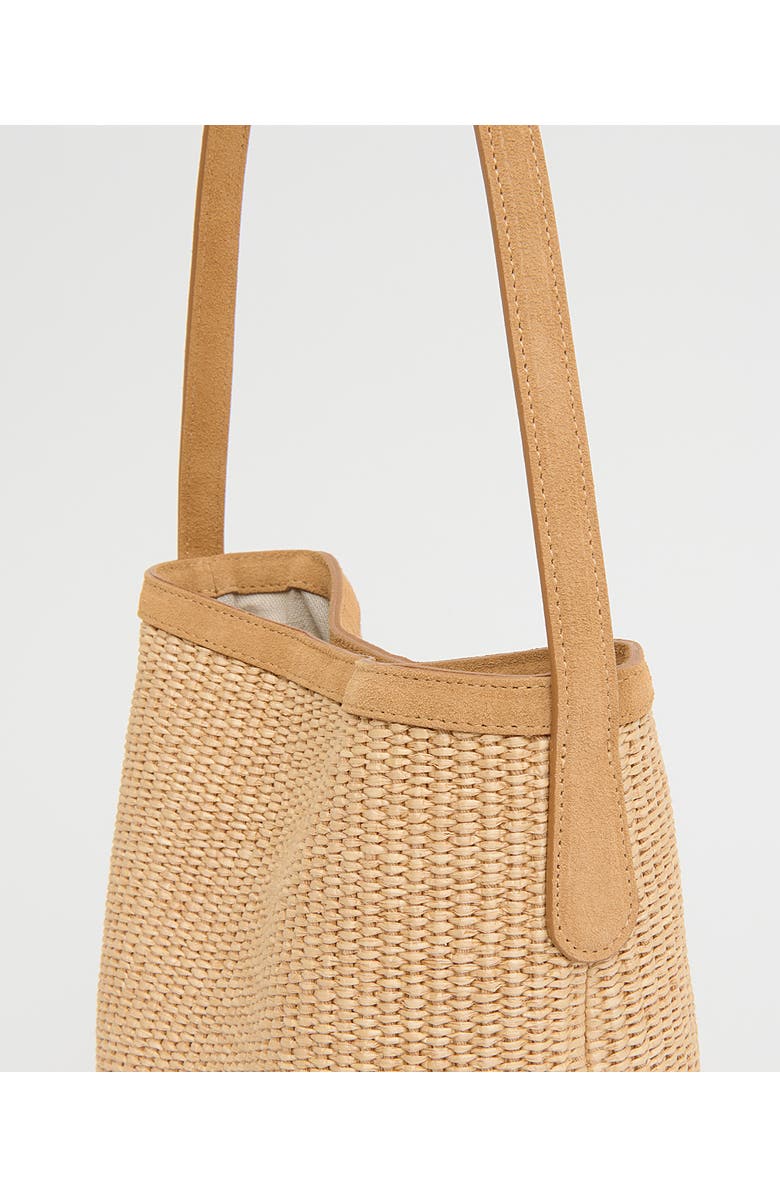 Mansur Gavriel Small Everyday Cabas Woven Raffia & Suede Bucket Tote, Alternate, color, Natural