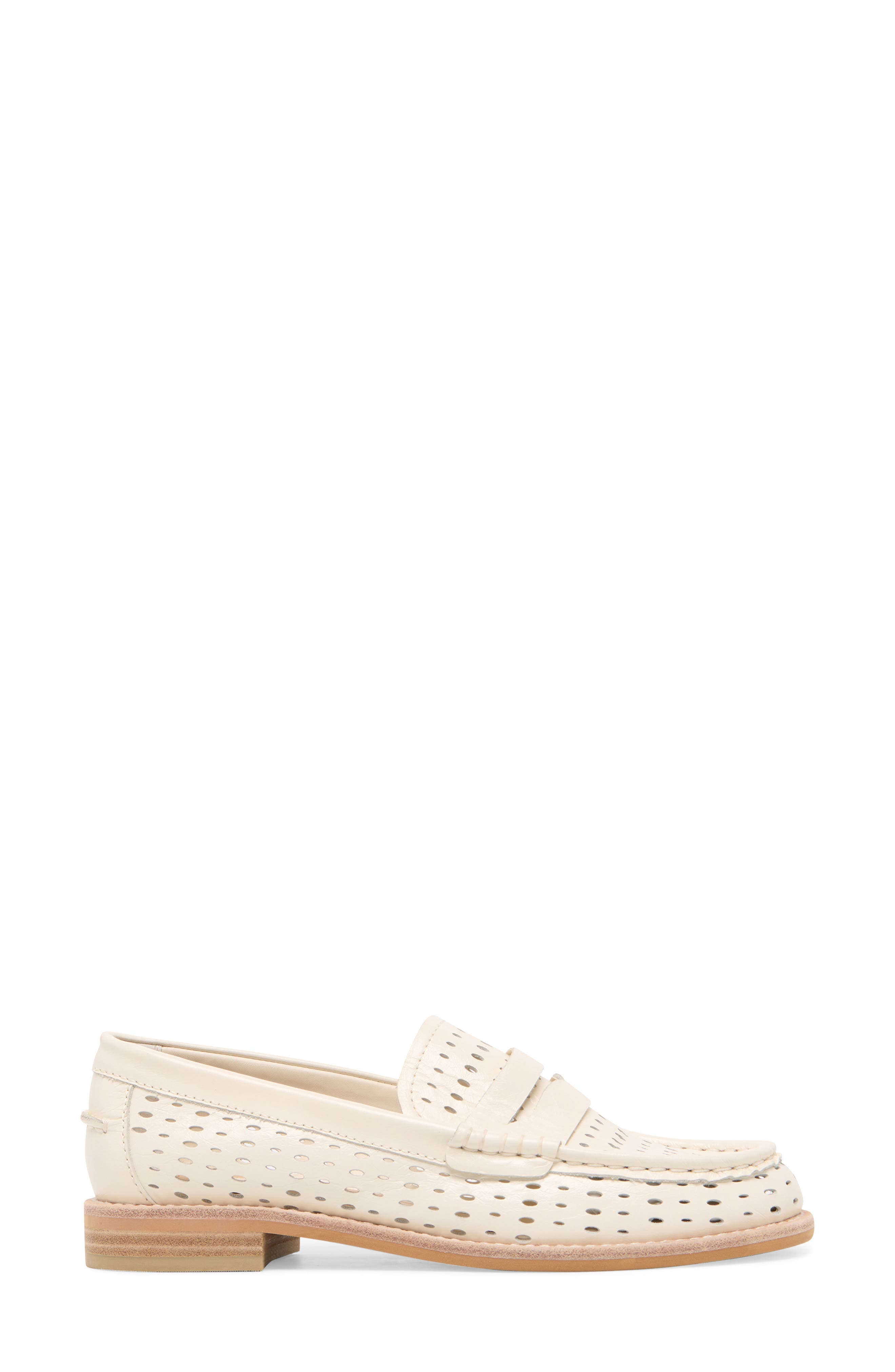 Dolce Vita Wonda Penny Loafer, Alternate, color, Off White Perforated Leather