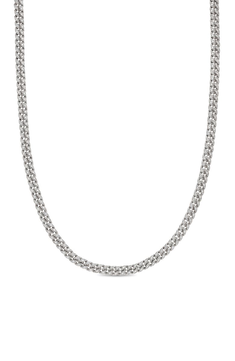 David Yurman Men's Pavé Diamond Curb Chain Necklace, Main, color, Sterling Silver/ Diamond
