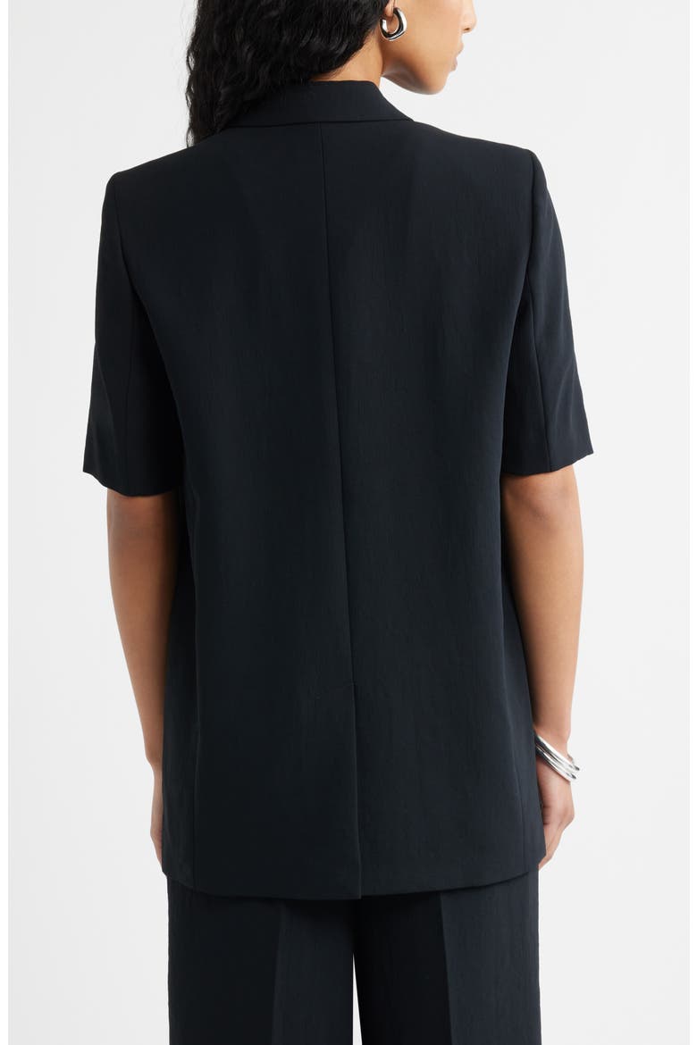 Curator Crepe Short Sleeve Blazer, Alternate, color, BLACK