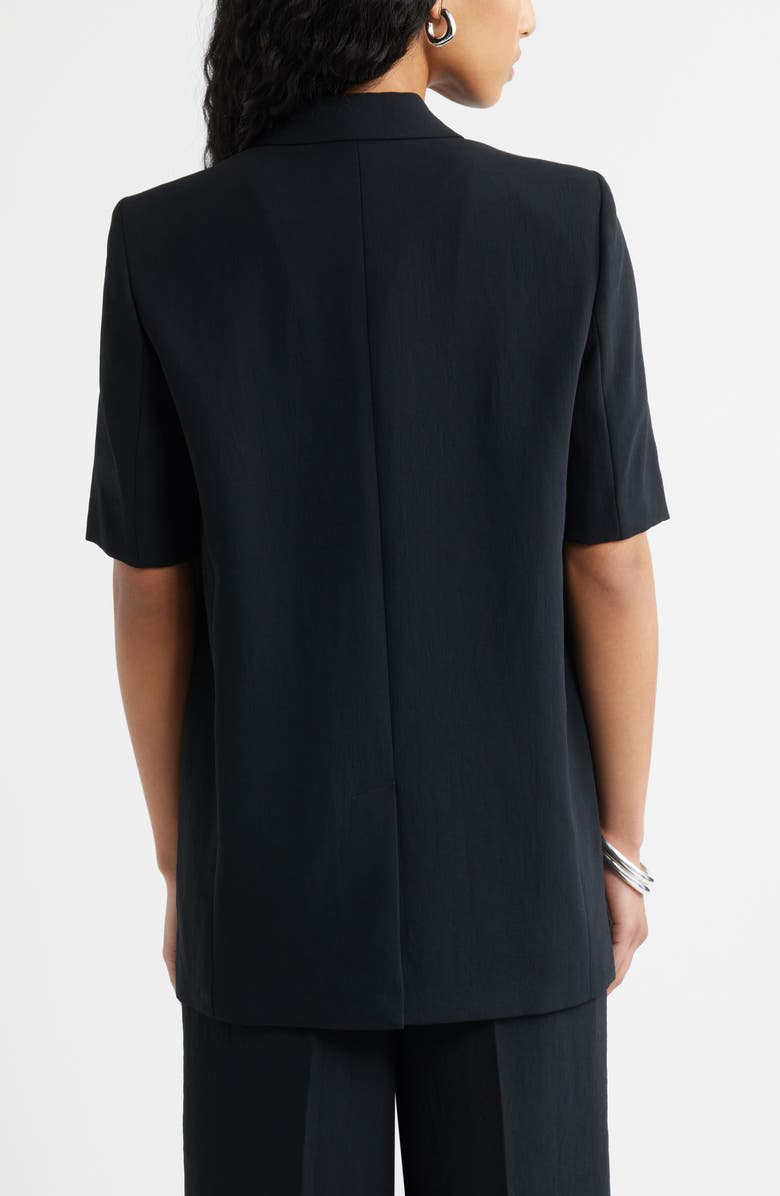 Open Edit Curator Short Sleeve Blazer, Alternate, color, Black