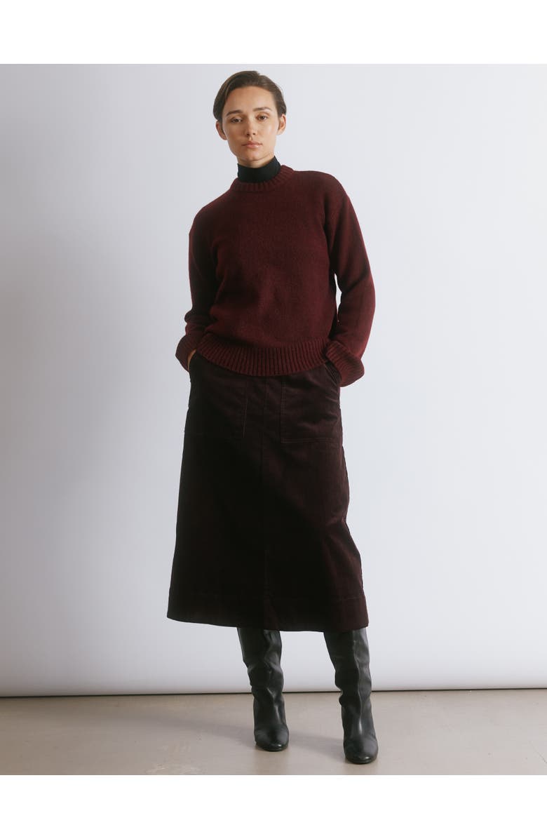 Albaray Cord A-Line Skirt, Alternate, color, Burgundy