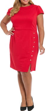 London Times Diamond Stitch Sheath Dress