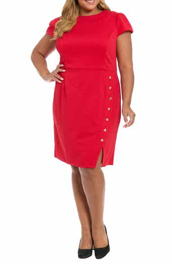 London Times Diamond Stitch Sheath Dress
