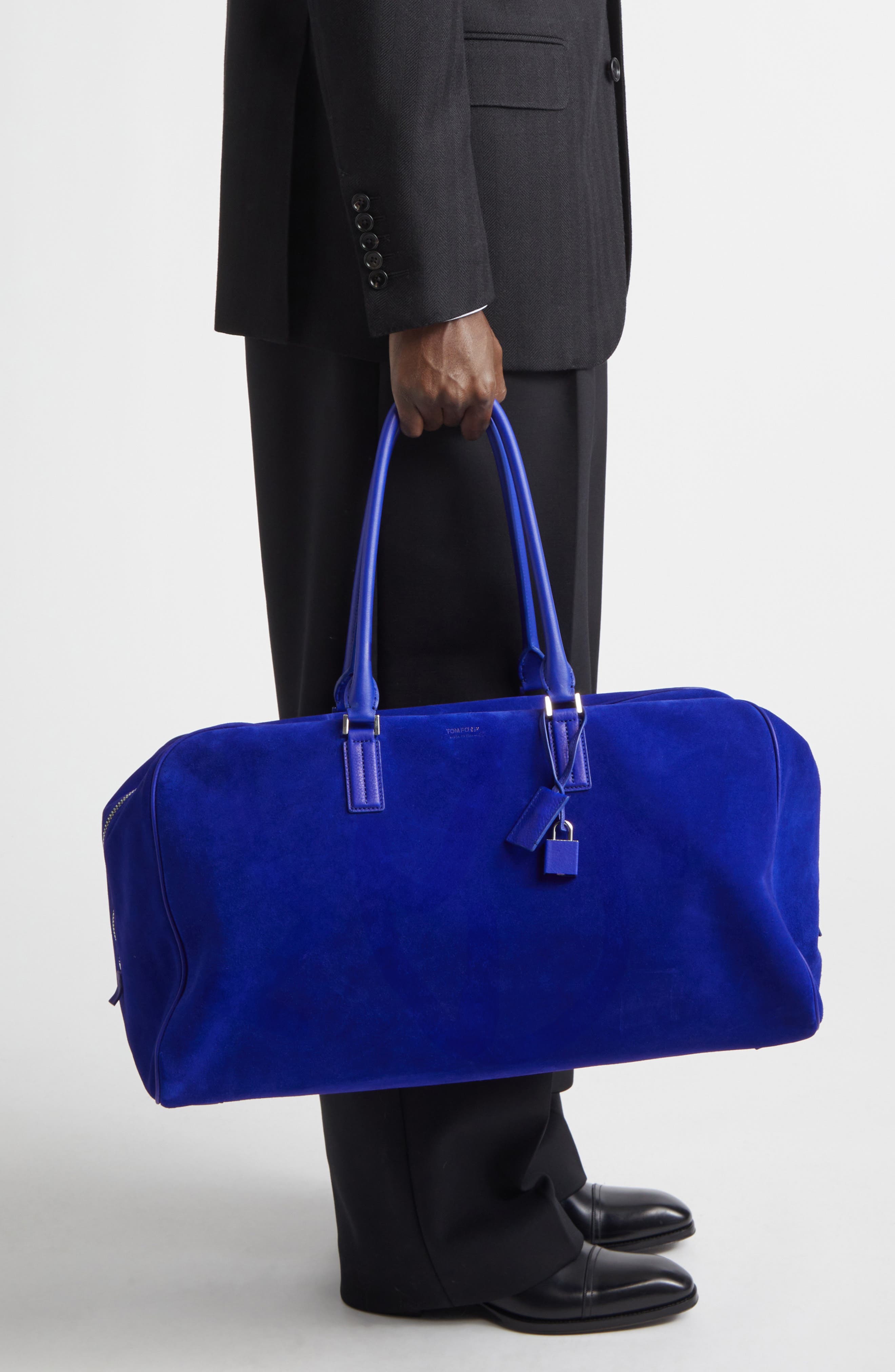 TOM FORD Suede Bowling Bag, Alternate, color, 1V002 Electric Purple