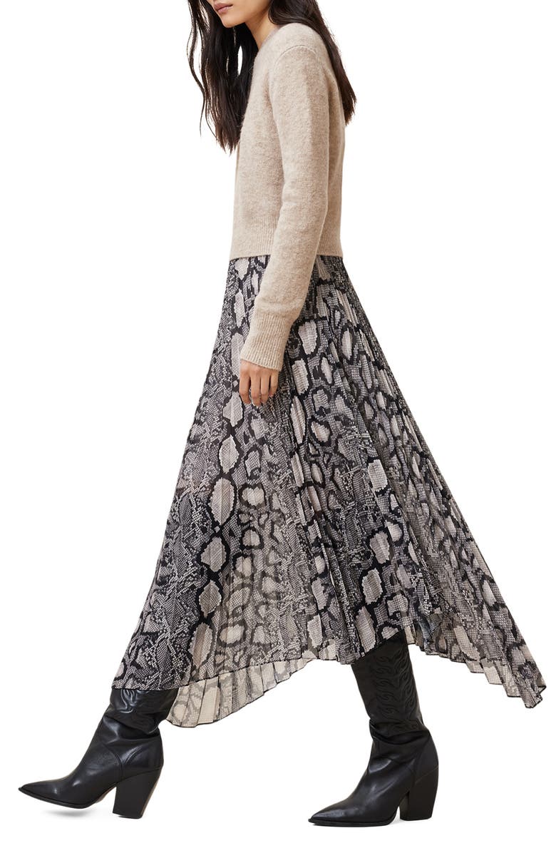 AllSaints Donatella Sweater & Midi Dress Set, Alternate, color, Flow Ecru White