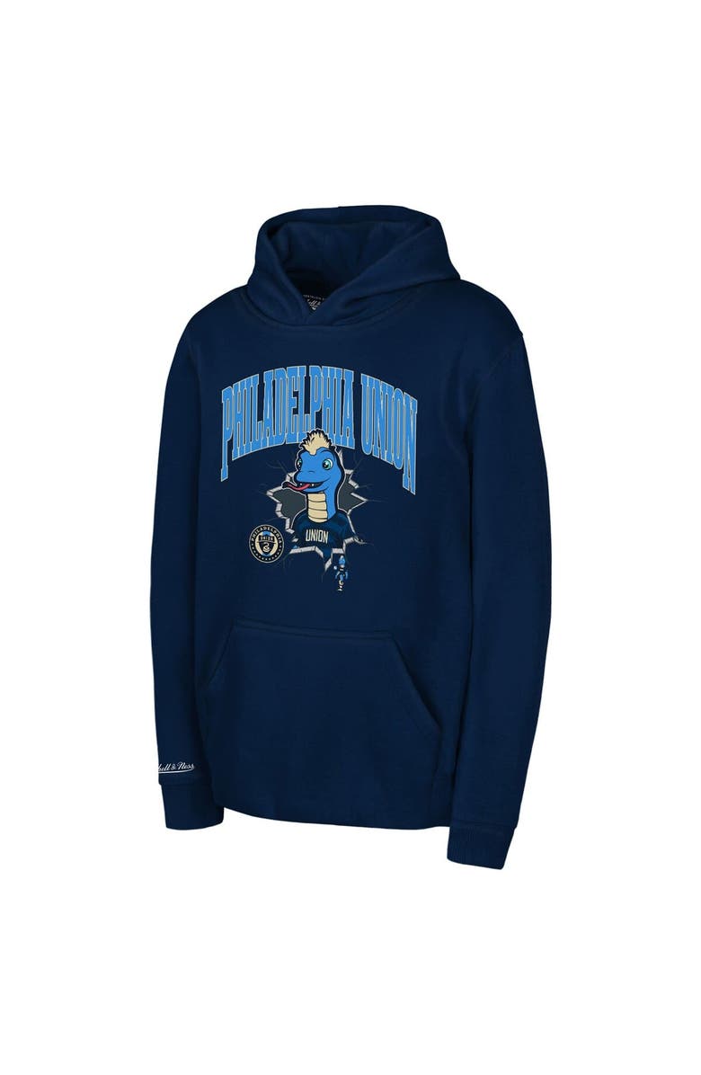 Mitchell & Ness Youth Mitchell & Ness  Navy Philadelphia Union Mascot Break Out Pullover Hoodie, Alternate, color, Navy