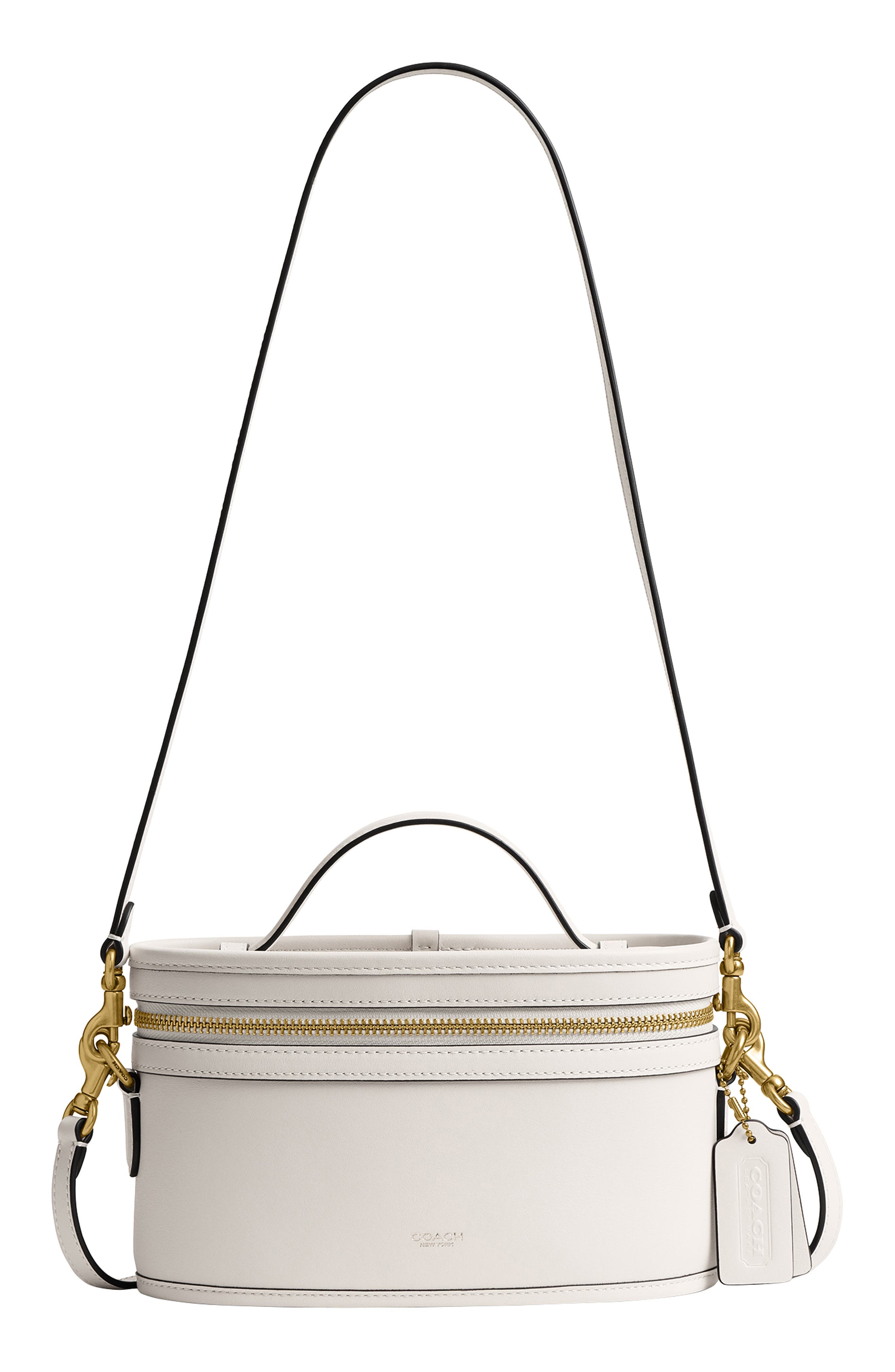 COACH Trail Leather Crossbody Bag, Main, color, Chalk