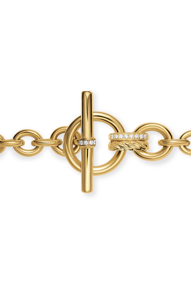 David Yurman DY Mercer<sup>®</sup> Toggle Chain Necklace in 18K Yellow Gold with Diamonds, 8mm, Alternate, color, Diamond