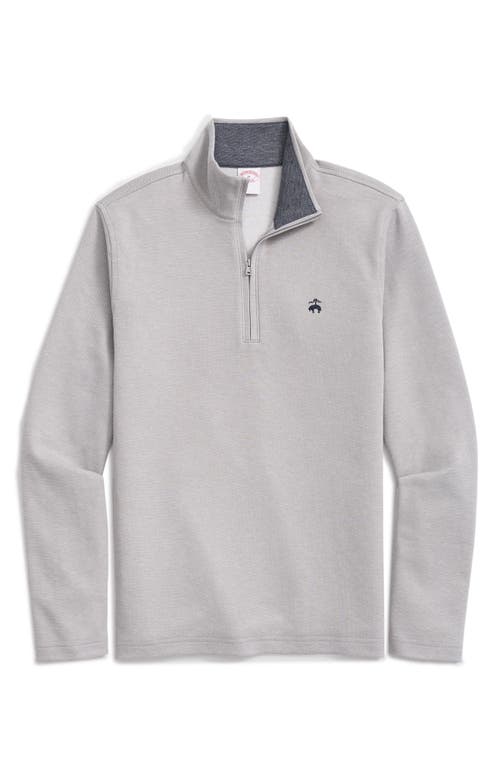 Brooks Brothers Heathered Piqué Half Zip Pullover in Grey Heather 