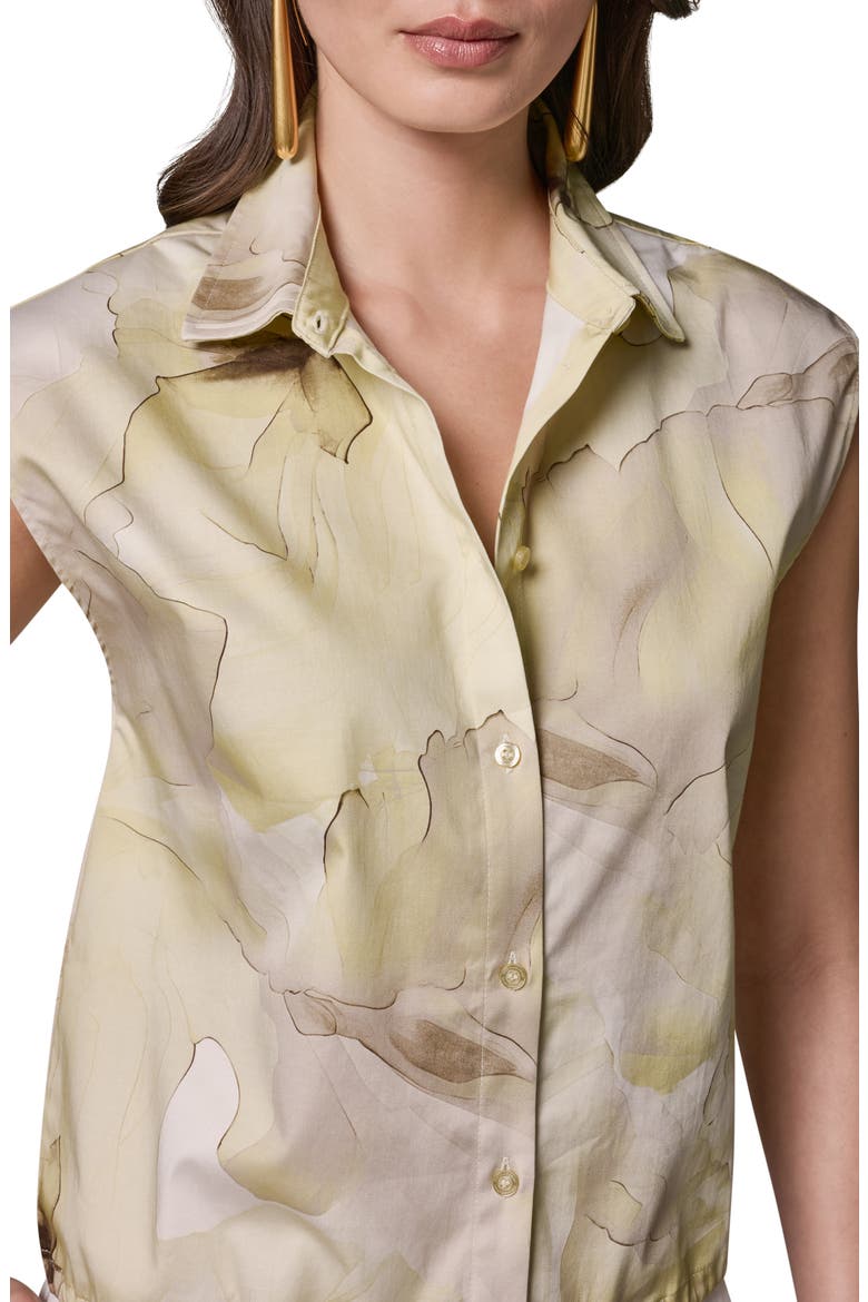 Allover Print Drawstring Hem Sleeveless Top, Alternate, color, CITRUS MULTI